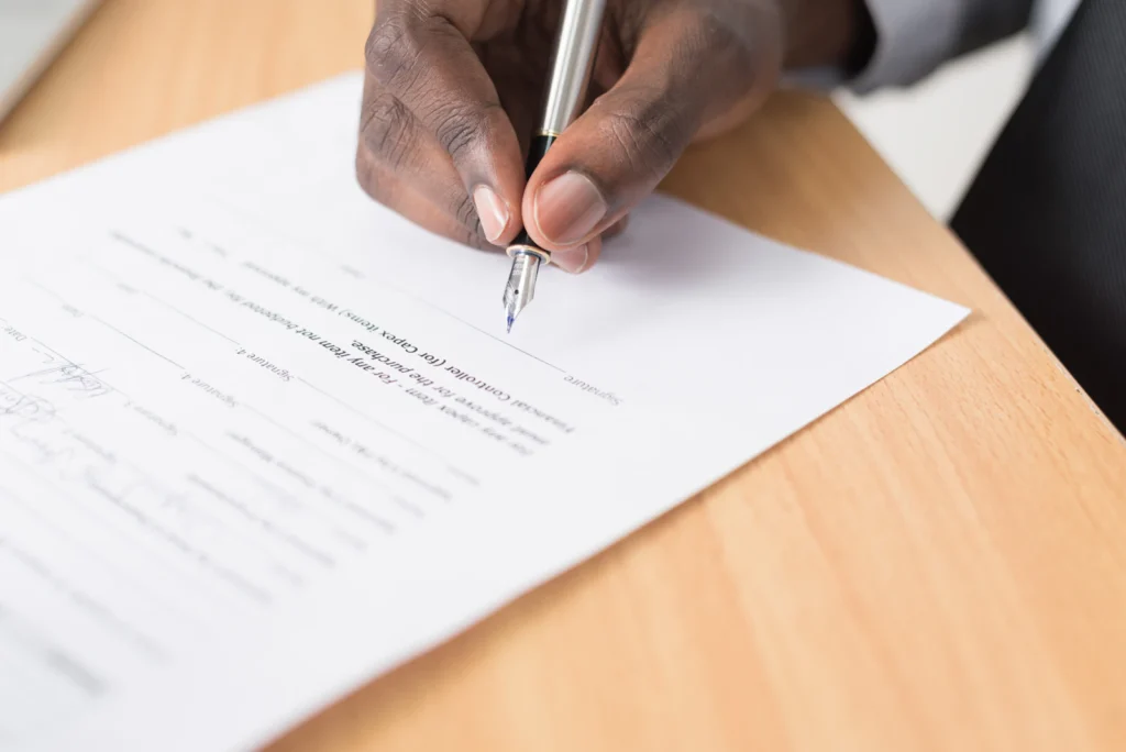 Customs broker reviewing trade documents